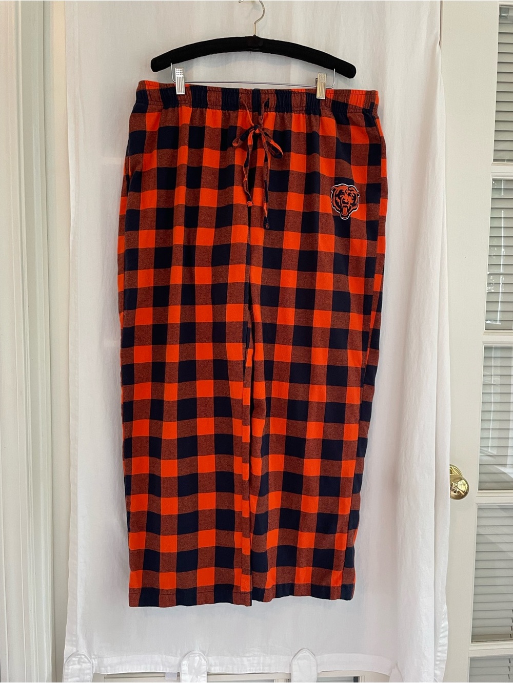 NFL Women's Chicago Bears Orange & Navy Blue Buffalo Plaid Lounge Pants